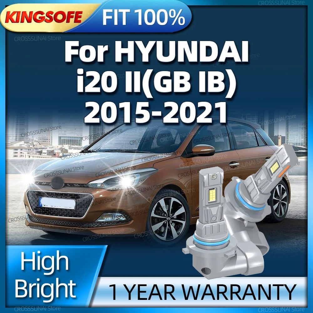LED CANBUS Light Mini Lamp Wireless Car Headlight Bulbs 6000K For HYUNDAI i20 II GB IB 201