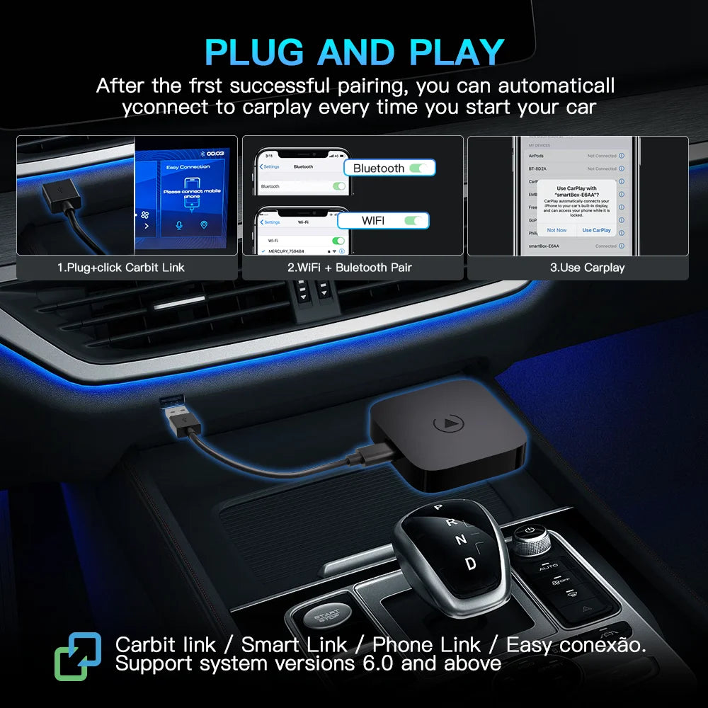 CARABC Carbitlink Smartlink Easy Connection to Wireless CarPlay Android Auto for Baic BJ40