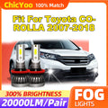Fit For Toyota COROLLA 2007-2014 2015 2016 2017 2018 20000LM Auto Fog Lamps 60W Canbus Fog