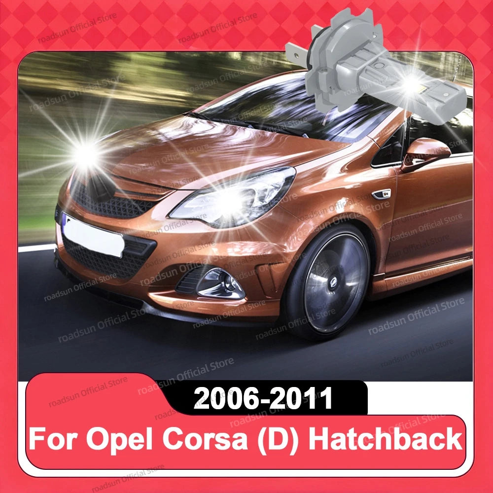 2/4Pcs H7 LED Headlight 30000LM H1 Plug and Play Auto Lamp 6000K For Opel Corsa D Hatchbac