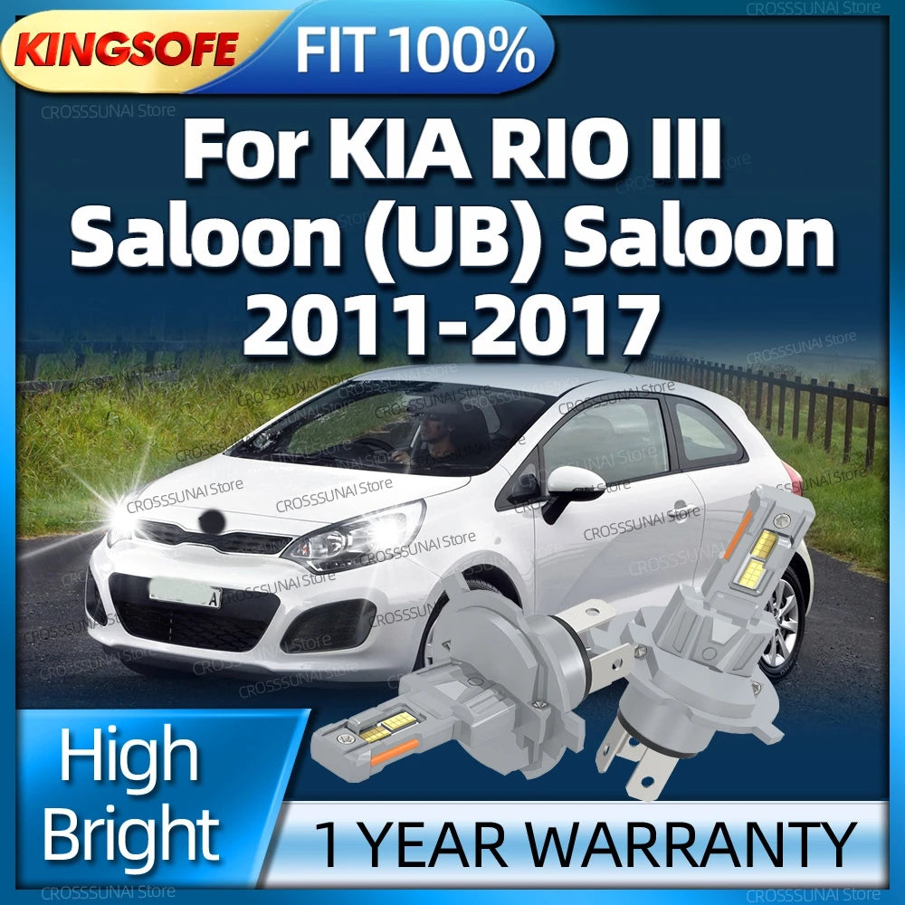 Powerful LED Front H4 Headlight Car Bulb 6000K 180W Headlamp For KIA RIO III Saloon UB 201