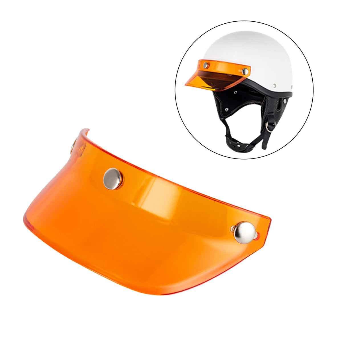 Helmet Visor Peak 3 Snap Visor Sunshield Peak for Helmets with 3 Buttons 3/4 Helmets Retro Helme - Automotive LED Light