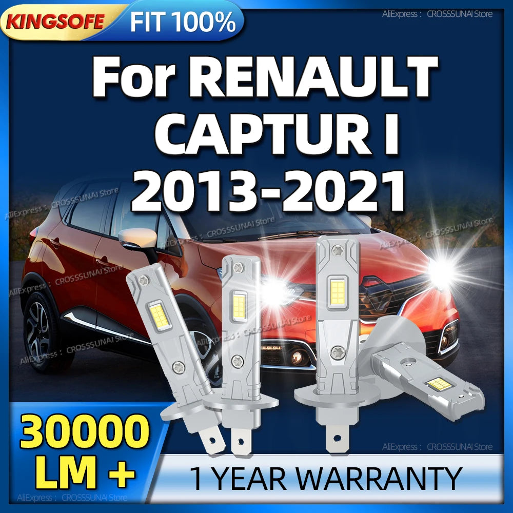 2/4 Pcs LED Headlight 30000LM Car Light For RENAULT CAPTUR 2013 2014 2015 2016 2017 2018 2