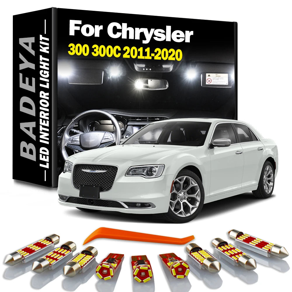 BADEYA 17Pcs Canbus LED Interior Map Dome Light Bulb Kit For Chrysler 300 300C 2011 2012 2