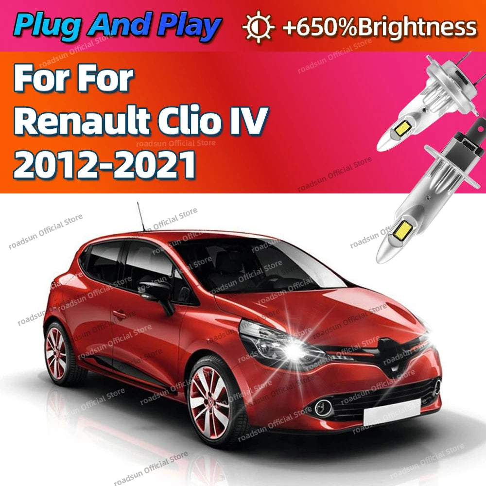 2/4Pcs LED Powerful Car Headlight Bulbs 25000LM Super Bright Auto Lights For Renault Clio