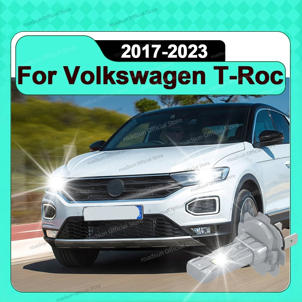 2/4Pcs H7 LED Headlight 30000LM Super Bright Turbo Auto Bulb For Volkswagen T-Roc TRoc 201