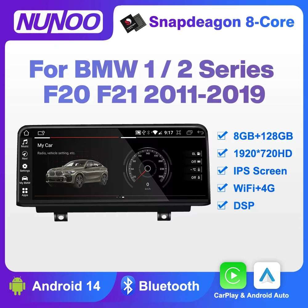 Qualcomm CarPlay Screen For BMW 1 2 Series F20 F21 2011-2019 Android Auto Radio Multimedia