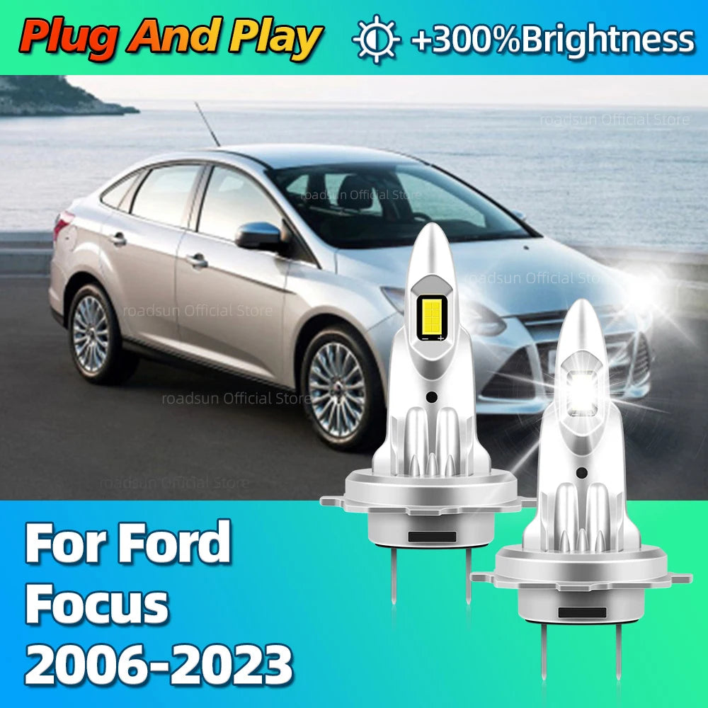 30000LM LED Headlight Bulbs Canbus H7 3570 CSP Car Light For Ford Focus 2006 2007 2008 200