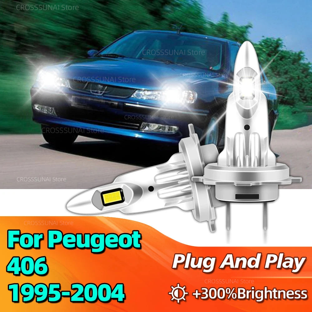 180W LED CANBUS Lights Car Headlight Bulbs CSP Wireless For Peugeot 406 1995 1996 1997 199