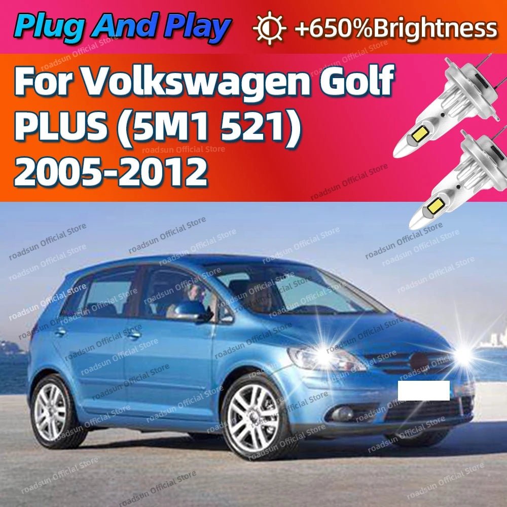 2/4Pcs High Power Headlight Chips LED Lights Bulbs 160W For Volkswagen Golf PLUS 5M1 521 2