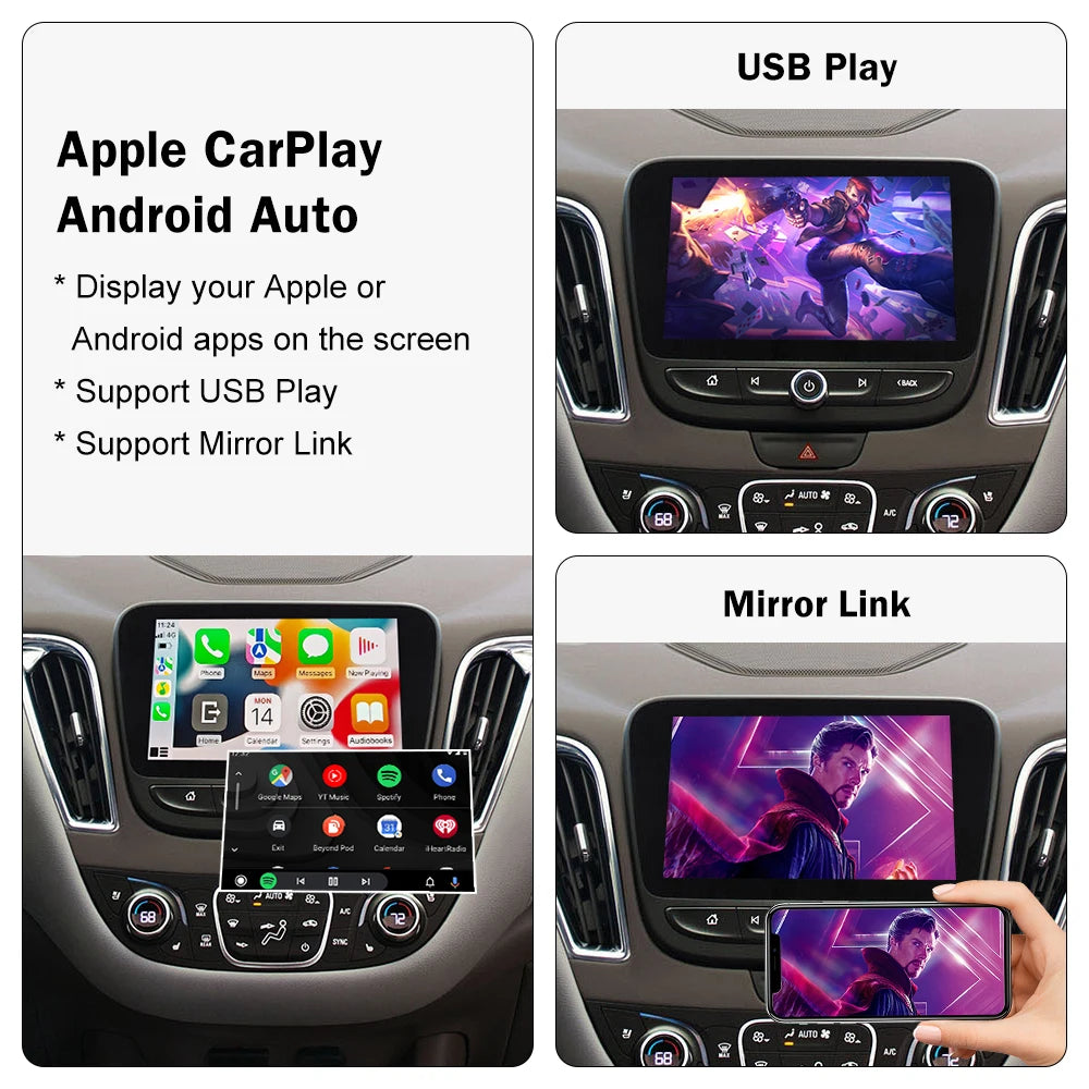 Wireless CarPlay for Chevrolet Malibu XL 2016-2019 8" LCD Screen Android Auto Mirror Link  | AUTOKITSHOP
