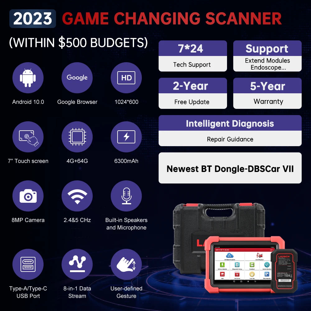LAUNCH X431 CRP919X BT Car Diagnostic Tool DBScar VII VCI Auto OBD OBD2 Scanner Active Tes | AUTOKITSHOP