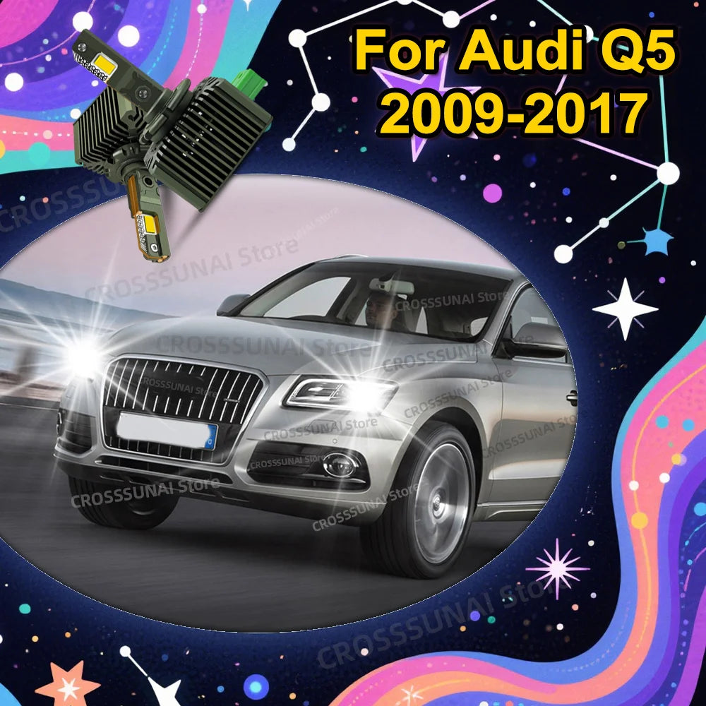 LED Car Headlight Xenon Bulb HID Canbus Lights For Audi Q5 2009 2010 2011 2012 2013 2014 2