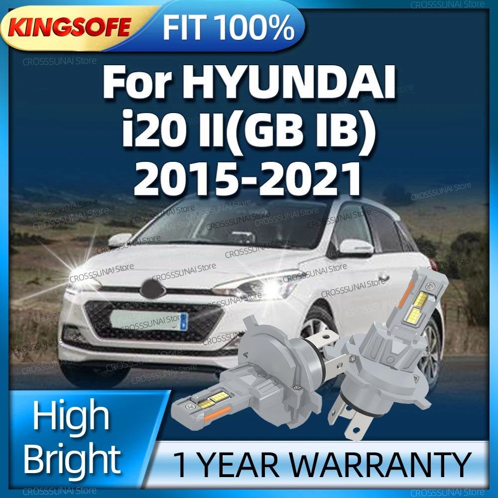 Powerful LED Front H4 Headlight Car Bulb 6000K Canbus 180W Headlamp For HYUNDAI i20 II GB