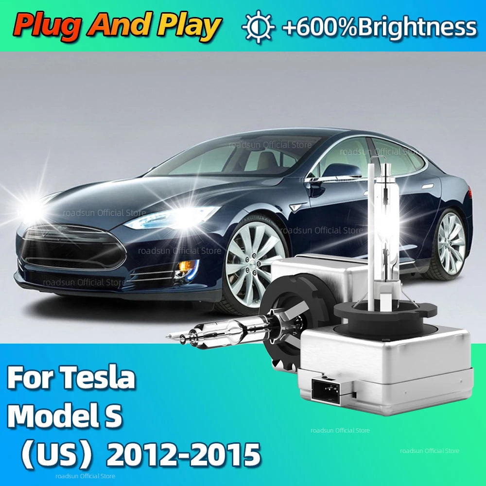 HID 35W Xenon Replacement Headlight Bulb 6000K For Tesla Model S 2012 2013 2014 2015 Plug-