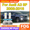 Fit For Audi A3 8P 2008-2010 2011 2012 2013 2014 2015 2016 20000LM Fog Lamps 60W CSP Chips