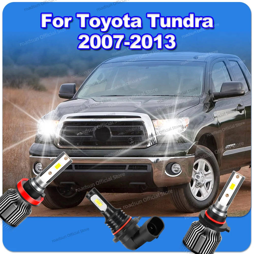 2/6Pcs LED CANBUS Headlight 180W High Power Bulbs 12V Fog Light For Toyota Tundra 2007 200