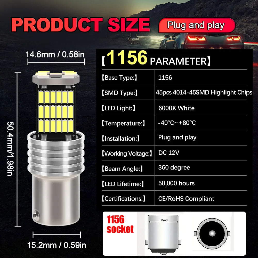 2-Piece LED Interior Light Kit for Nissan P21W J10 - Canbus Error-Free Interior Bulbs