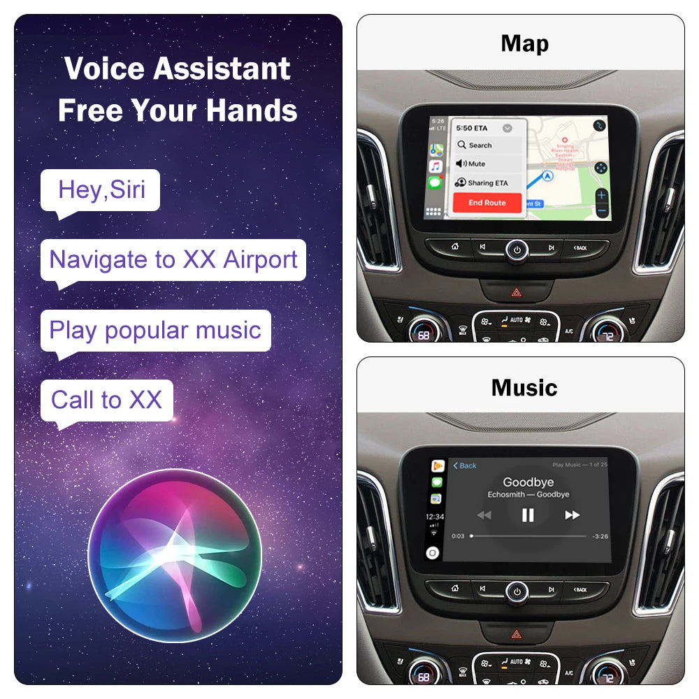 Wireless CarPlay for Chevrolet Malibu XL 2016-2019 8" LCD Screen Android Auto Mirror Link  | AUTOKITSHOP