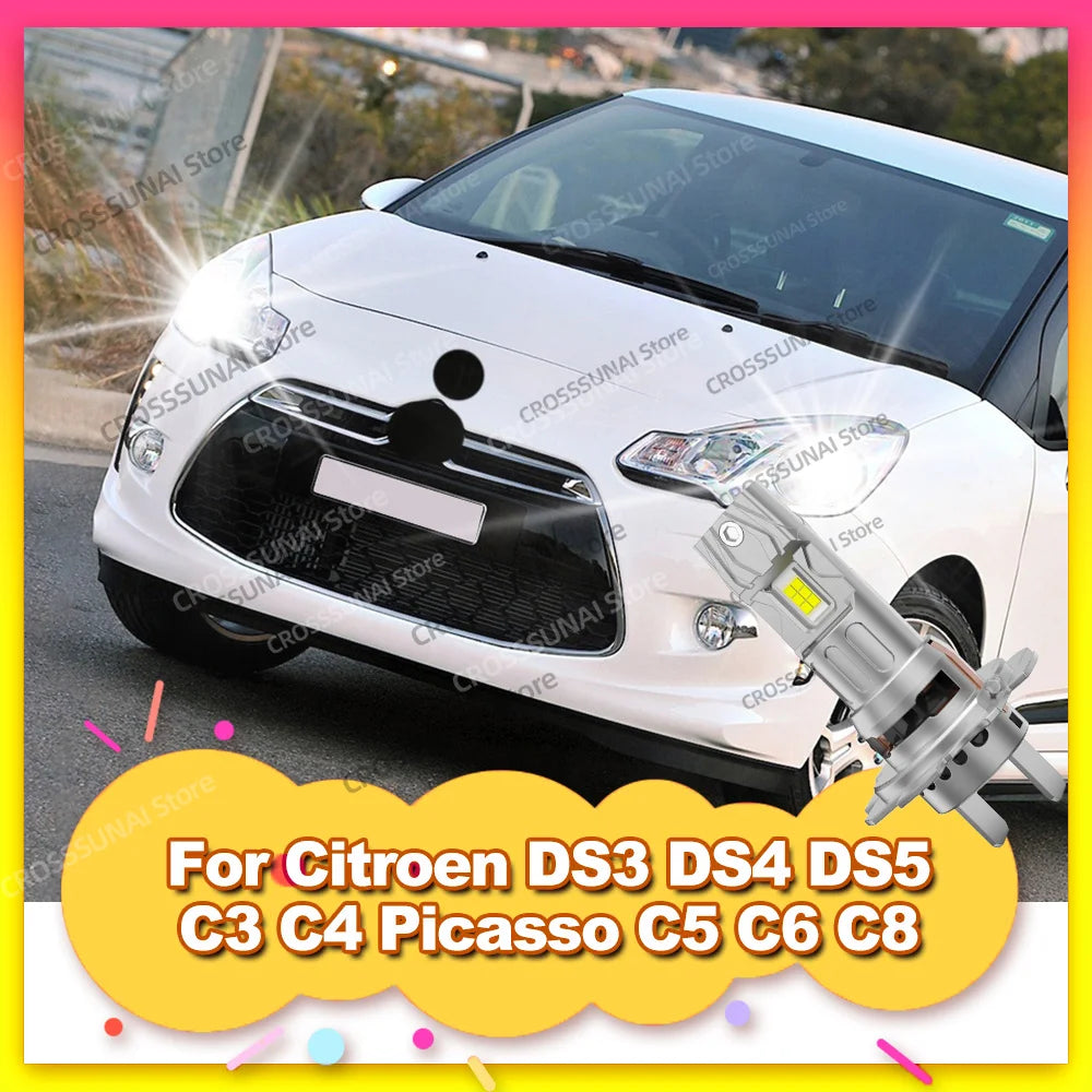 6000K LED Low Beam Bulbs For Citroen DS3 DS4 DS5 C3 C4 Picasso C5 C6 C8