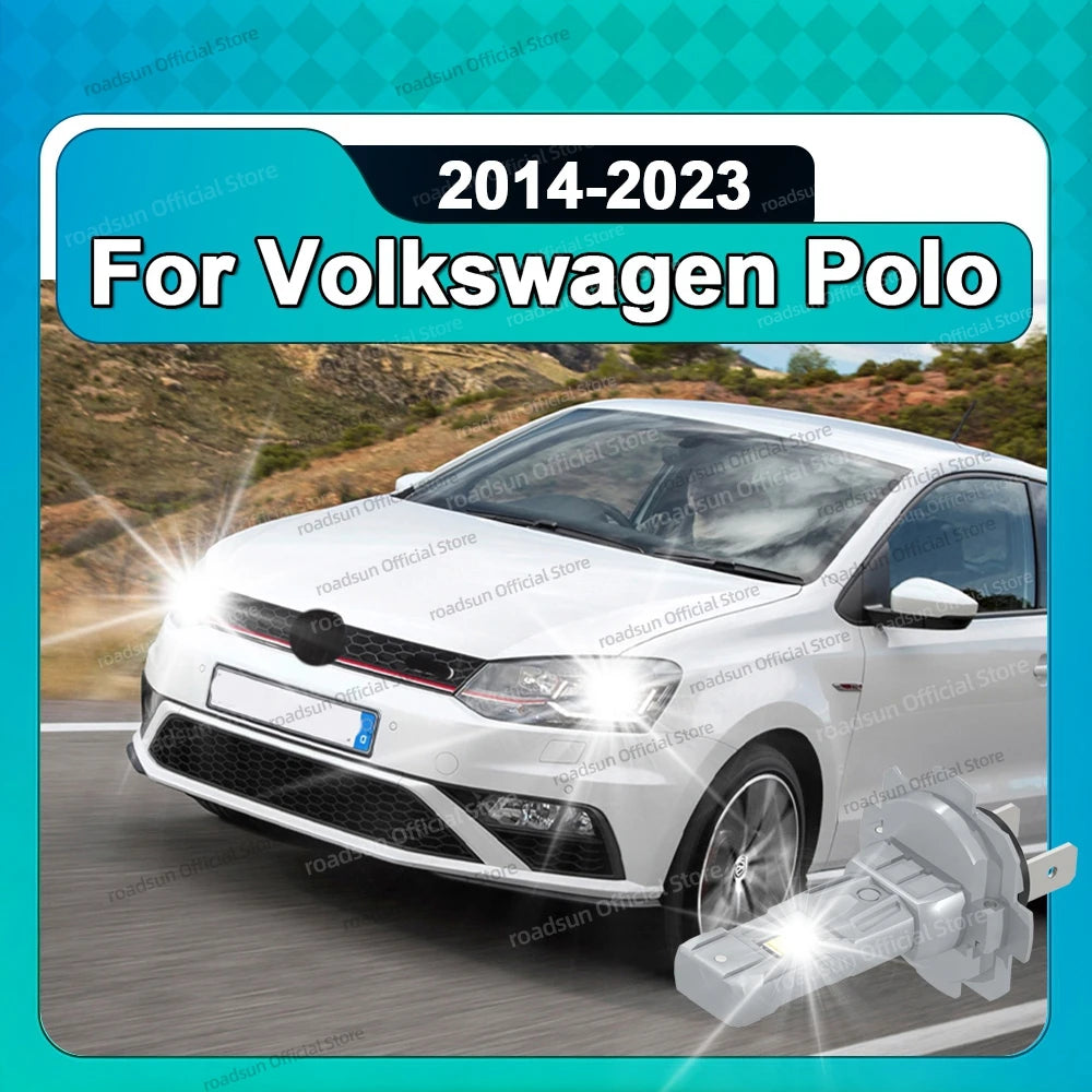 2/4Pcs H7 LED Lights 180W Headlight Bulb 6000K Wireless Car Lamp CSP For Volkswagen Polo 2