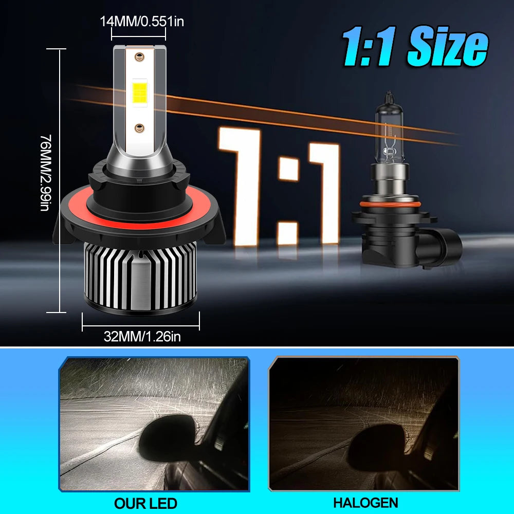 30000LM Canbus LED Headlight Bulbs 300W CSP Chips Car Headlamps 6000K Fog Lamps 12V For Fo
