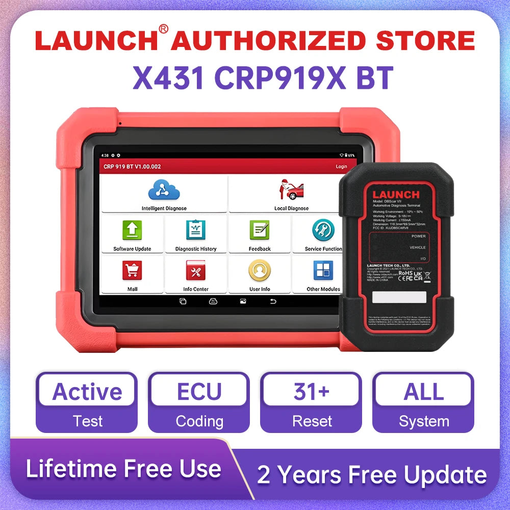 LAUNCH X431 CRP919X BT Car Diagnostic Tool DBScar VII VCI Auto OBD OBD2 Scanner Active Tes | AUTOKITSHOP