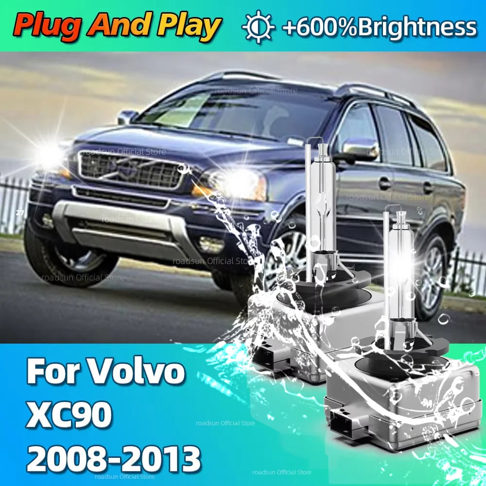 Car Headlight 35W Xenon D1S HID Bulb 6000K Auto Light 10000LM Bright For Volvo XC90 2008 2