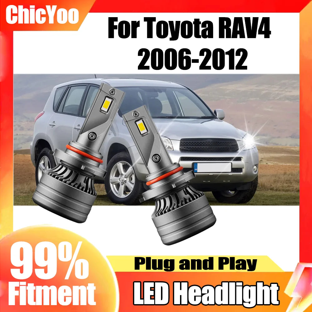 2X 6000K White Auto Headlamps Canbus 9005 LED Car Headlights 120W 28000LM 12V For Toyota R