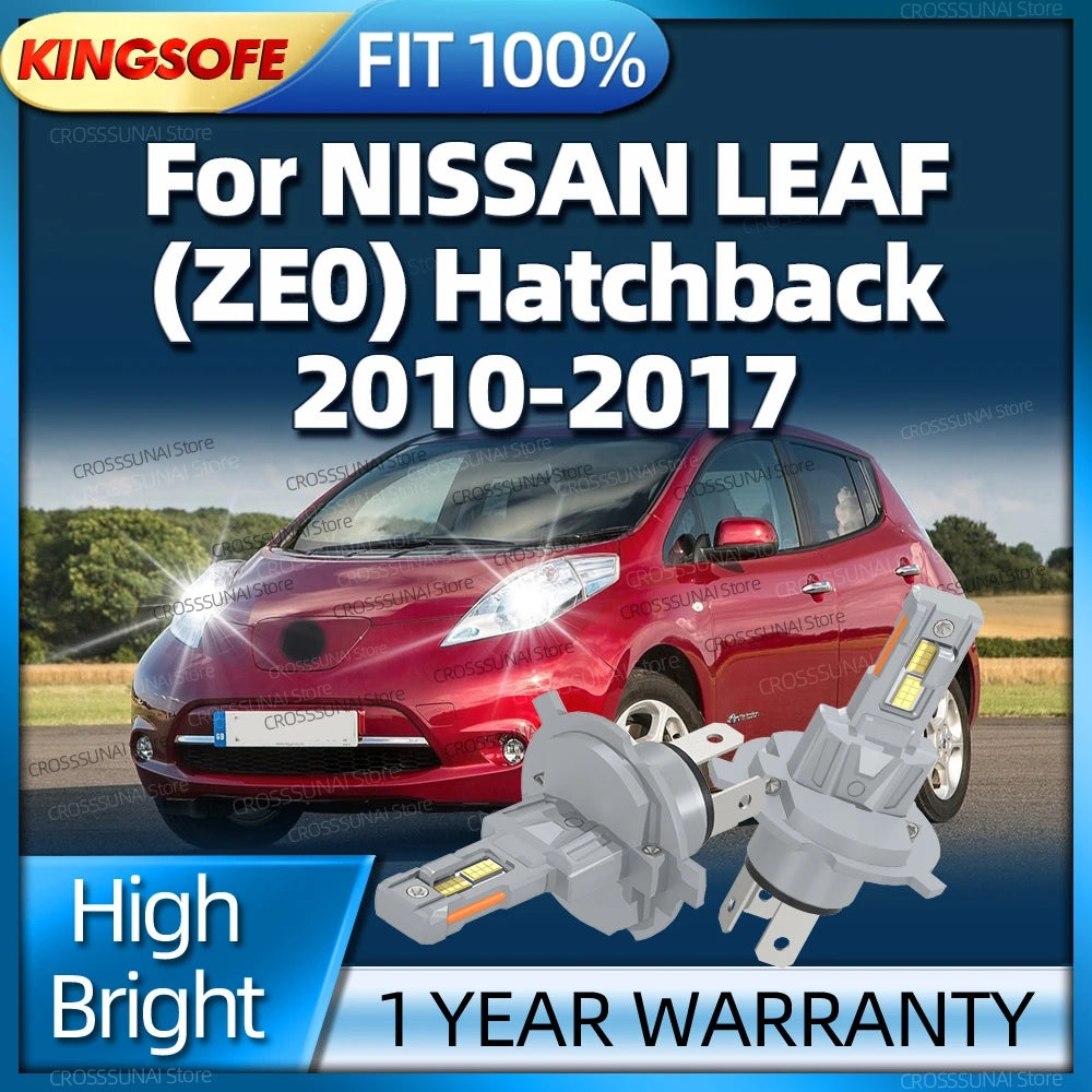 Powerful LED Front H4 Headlight Car Bulb 6000K 180W Headlamp For NISSAN LEAF ZE0 2010 2011