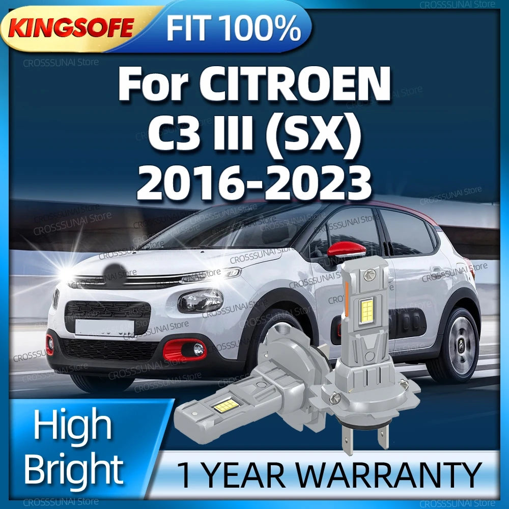 2/4Pcs 180W Led Lights Headlight Bulb Car Lamp For CITROEN C3 III SX 2016 2017 2018 2019 2