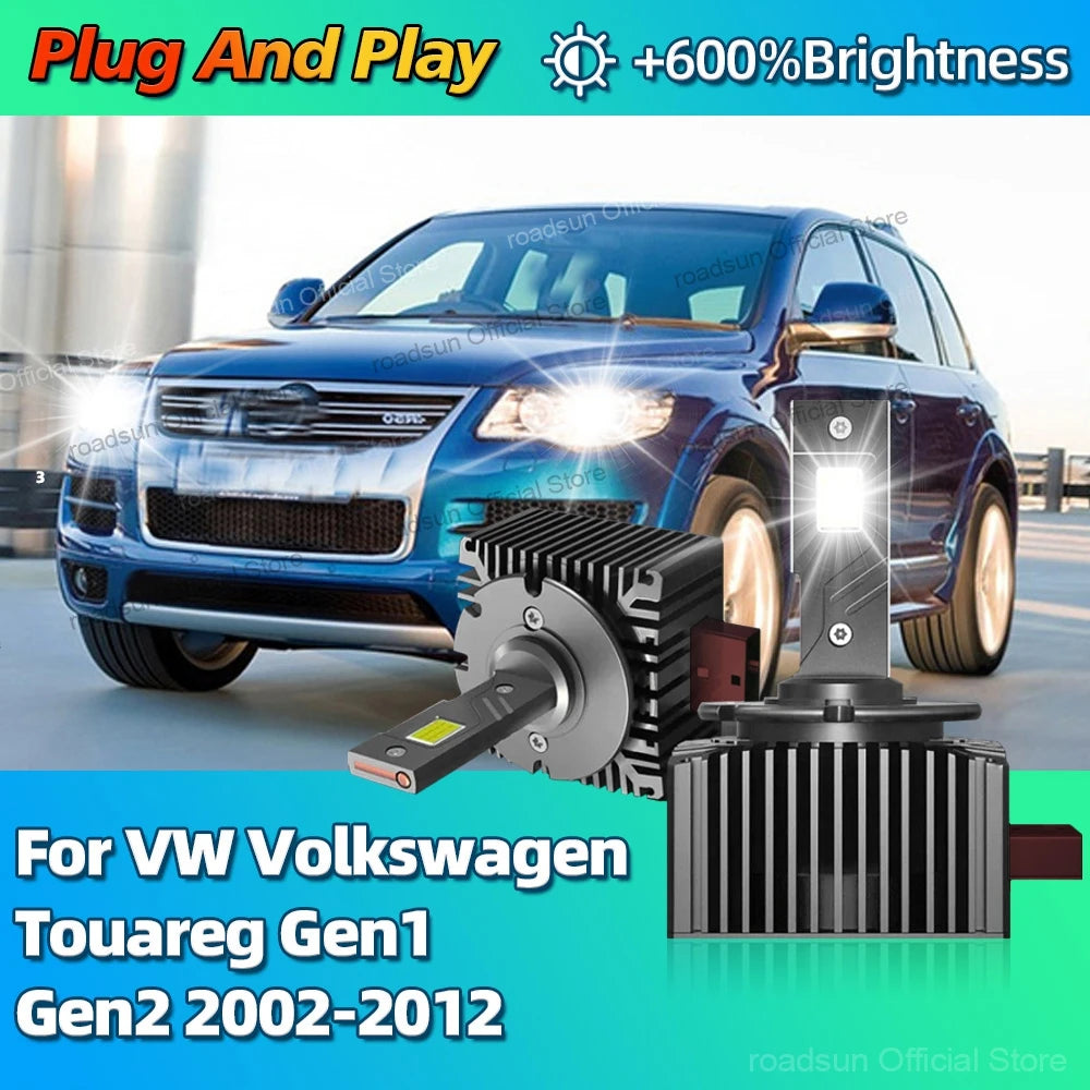 LED Headlamp HID D1S Replacement Car Lights For VW Volkswagen Touareg Gen1 Gen2 2002 2003