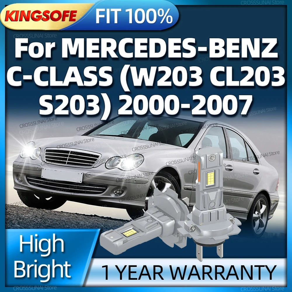 2/4Pcs 180W Led Lights Headlight Bulb Car Lamp For MERCEDES-BENZ C-CLASS W203 CL203 S203 2