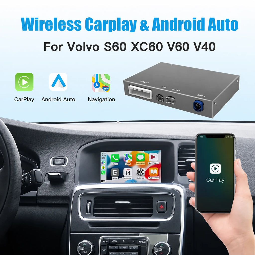 Wireless Carplay Android Auto Interface for Volvo XC60, S60, V40, V60 with Airplay Mirror  | AUTOKITSHOP