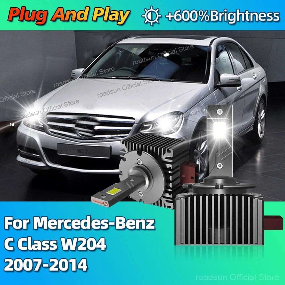 6000K LED Headlight HID D1S Replacement Canbus Car Light For Mercedes-Benz C Class W204 20