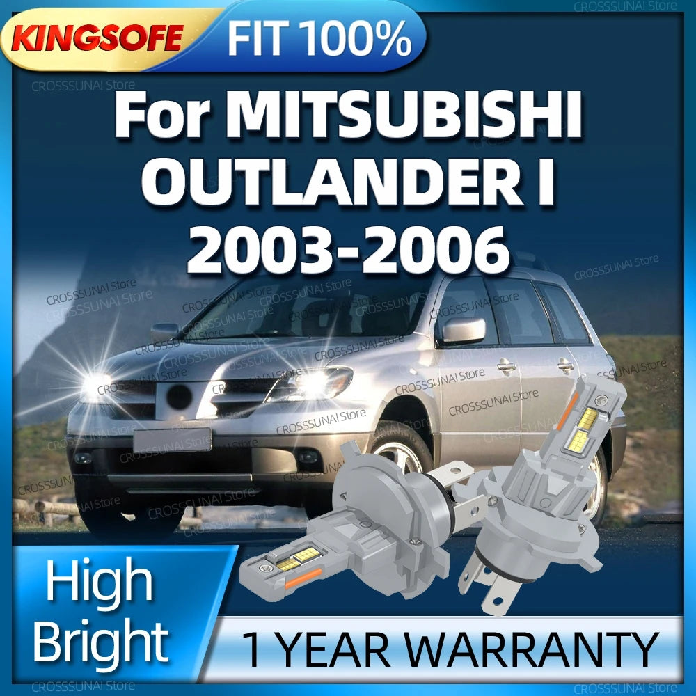 180W Turbo LED CANBUS Light Mini Head Lamp 6000K Headlight For MITSUBISHI OUTLANDER I 2003