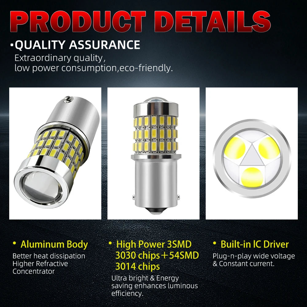 1156 BA15S Projector Lens Light Canbus Car LED Reverse Light For Smart Fortwo MK2 451 2007