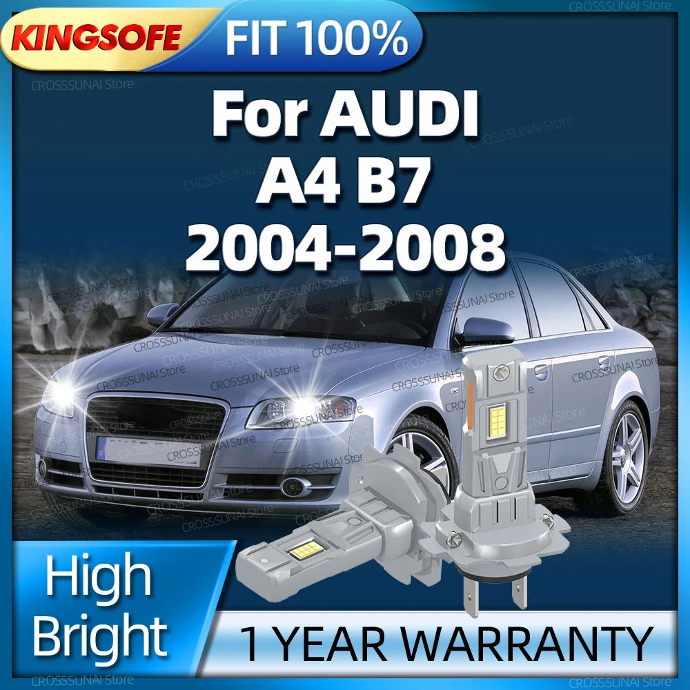 2/4Pcs 180W Powerful Led Lights Headlight Bulb Car Lamp For AUDI A4 B7 2004 2005 2006 2007