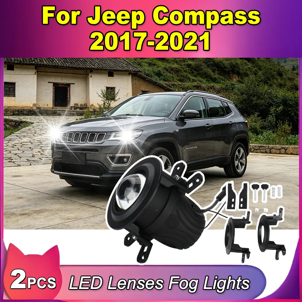 New LED Lenses Fog Lights With Stand 2-inch LED Driving Fog Lamps Kit Projector Spotlight
