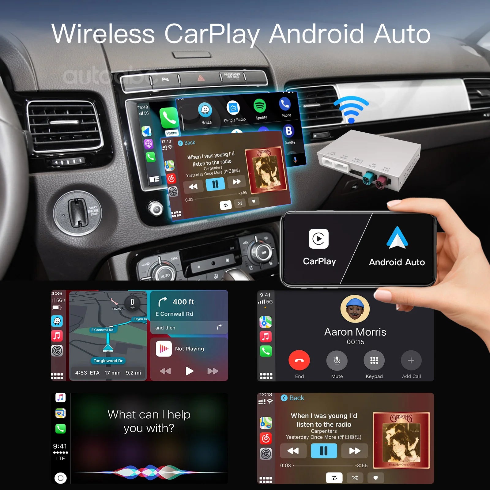 Wireless carplay Android Auto conversion box for Volkswagen Touareg RNS850 Mirror Link, Ai