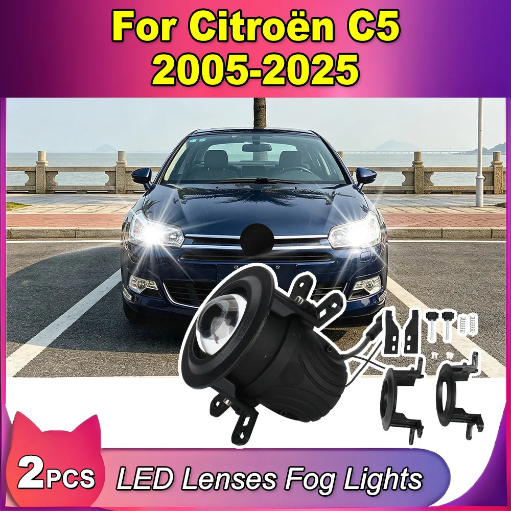 LED Lenses Fog Lights With Stand 2-inch LED Driving Fog Lamps Kit Projector Spotlight Lens