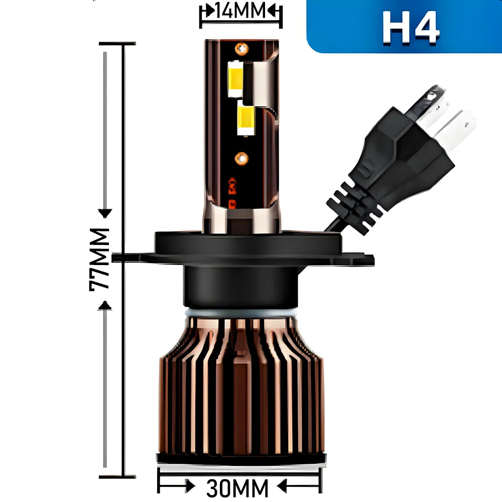 20000LM Headlamps 6500K White H4 LED Headlights Plug and Play Car Headlamps 3570 csp chips