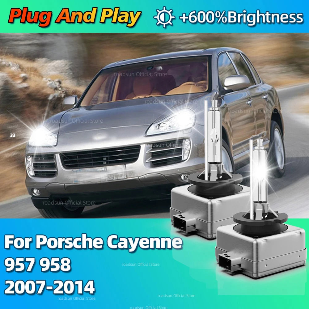HID Bulbs D1S 12V 6000K 35W Xenon Bright Headlight Replacement For Porsche Cayenne 957 958