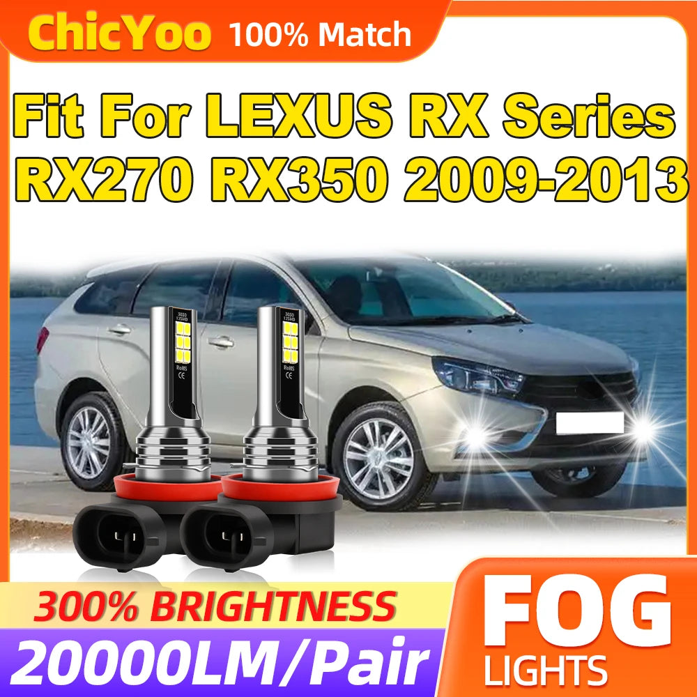 20000LM CSP Chips Fog Lamps 60W Auto Fog Lights 12V 6000K White Fit For LEXUS RX Series RX