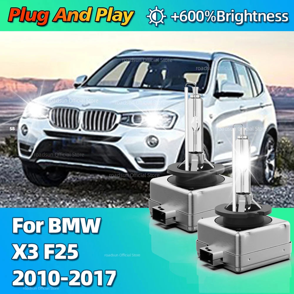 35W HID Xenon Headlight Bulb 10000LM Bright Replacement Lamp 6000K For BMW X3 F25 2010 201