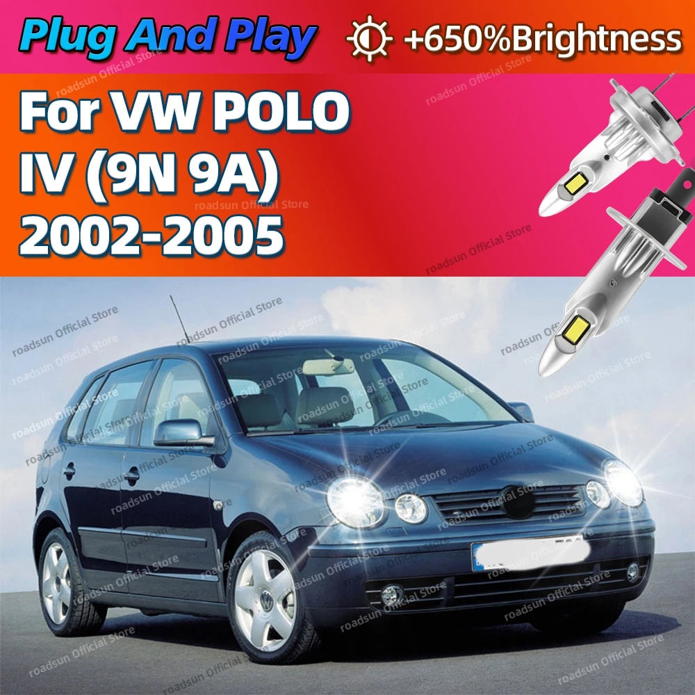 2/4Pcs LED Bulb High Power 180W Headlight CSP Chips 6000K Car Lamp For VW Volkswagen POLO
