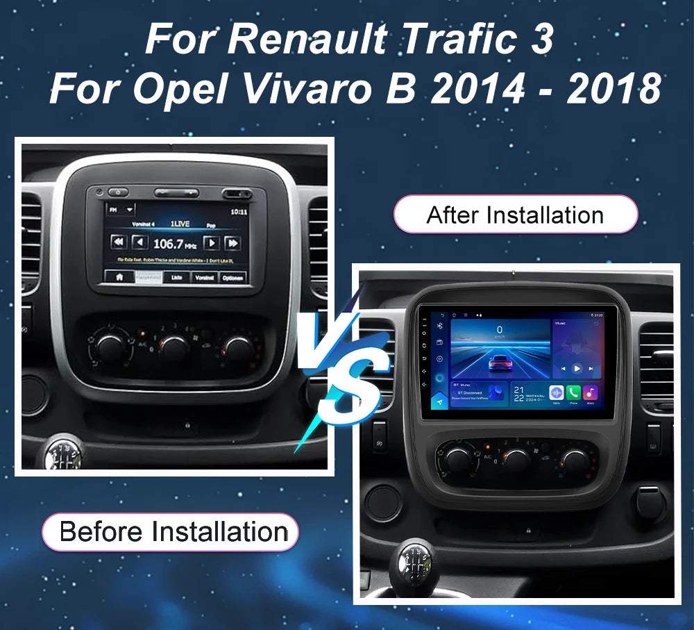For Renault Trafic 3 For Opel Vivaro B 2014-2018 Android 16 Car Radio Multimedia Video Pla