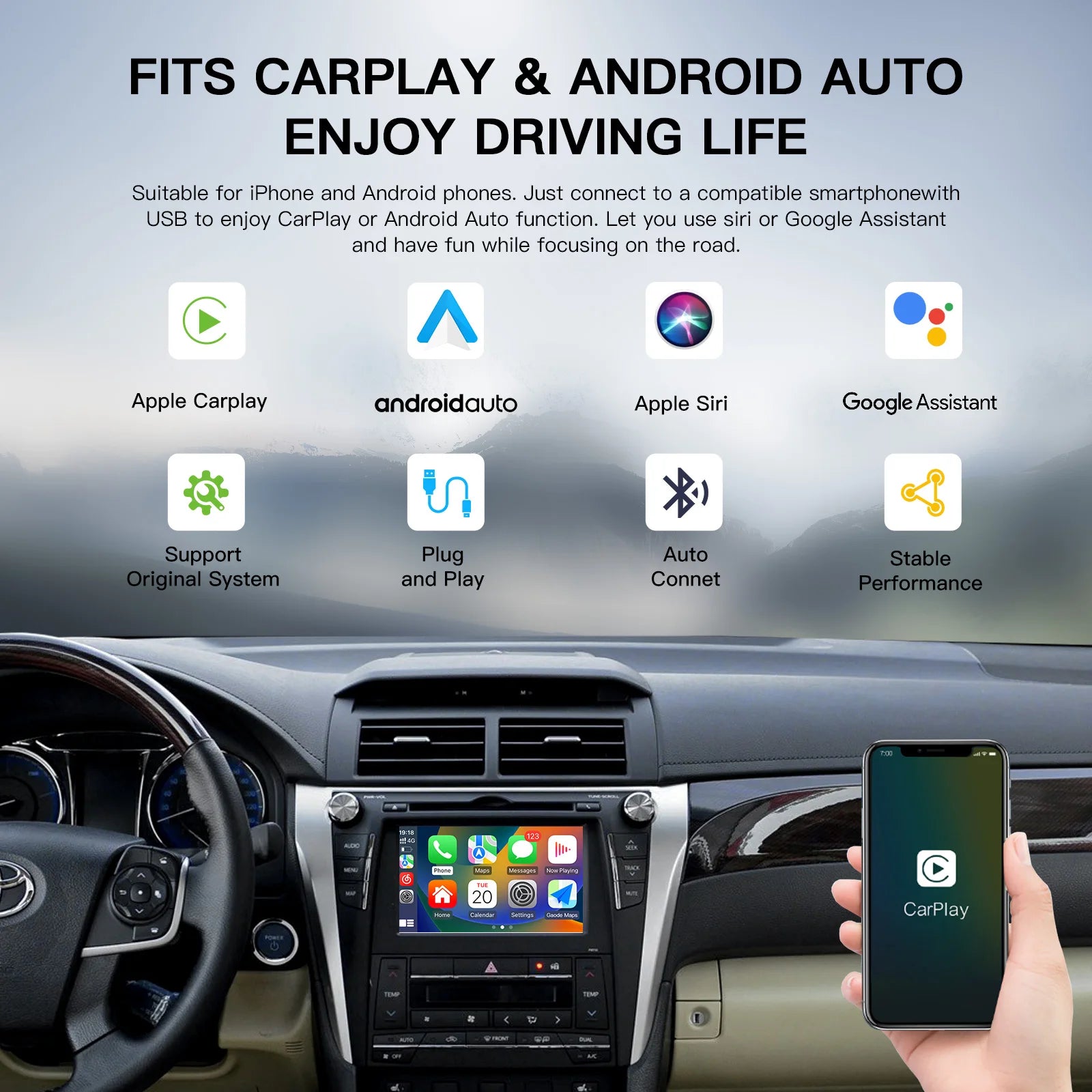 AUTOABC Wireless Carplay Android Auto for TOYOTA Touch2 Entune2.0 Highlander Tundra Sienna | AUTOKITSHOP