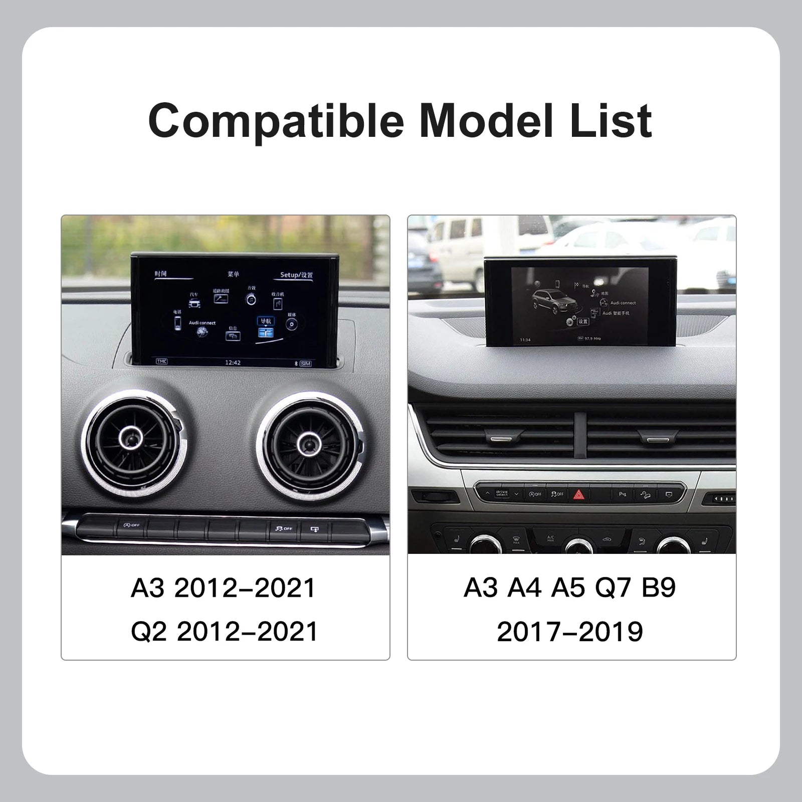 AUTOABC Wireless CarPlay Android Auto Interface for Audi A3 A4 A5 Q2 Q7 Q5L 8V AirPlay Mir