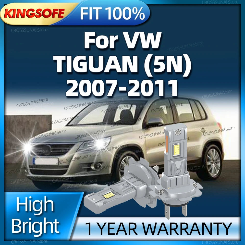 2/4Pcs 180W Led Lights Headlight Bulb 6000K Car Lamp For VW VOLKSWAGEN TIGUAN 5N 2007 2008